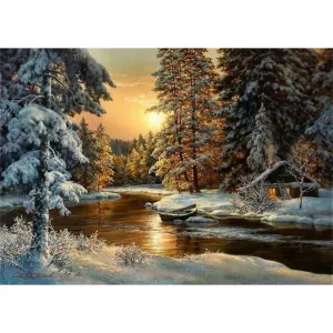 Sunset River - Canvastly DIY Paint By Numbers