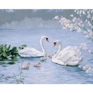 Swan Family – Canvastly DIY Paint By Numbers