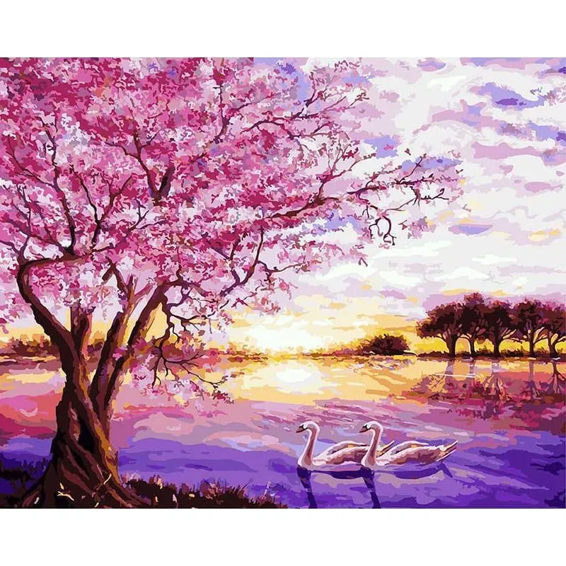 Swan Lake - Canvastly DIY Paint By Numbers