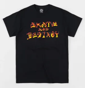 Thrasher Skate And Destroy BBQ T-Shirt - Black