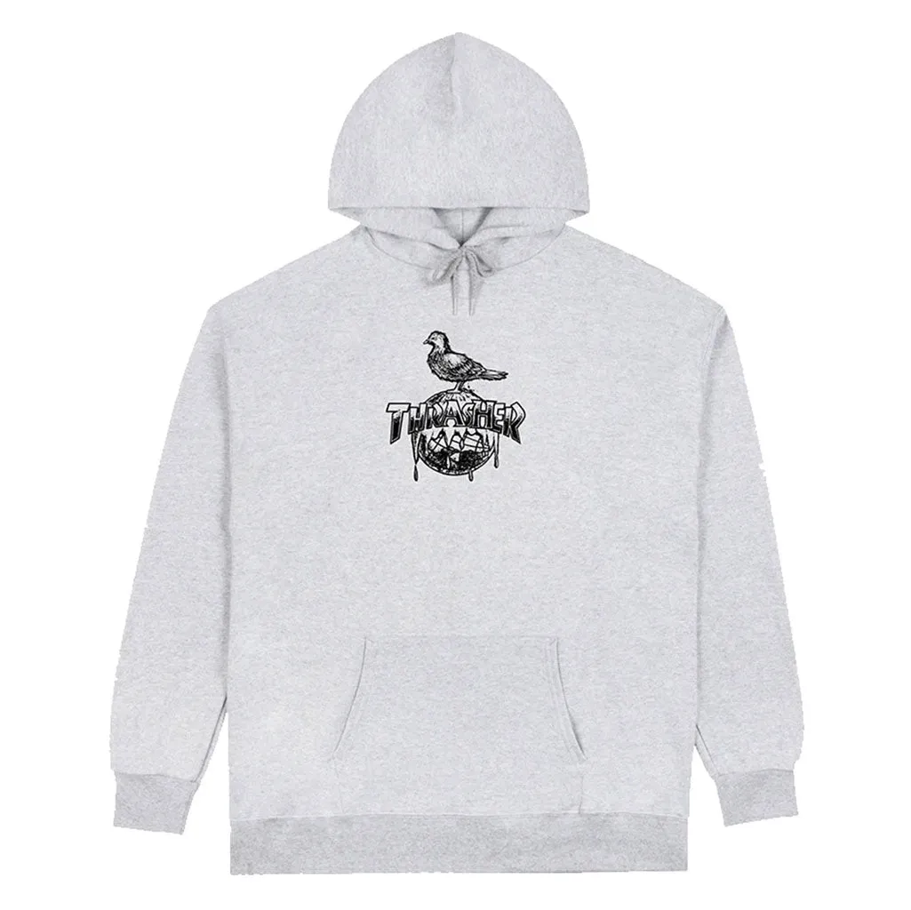 THRASHER X ANTI HERO COVER THE EARTH HOOD - ASH GREY
