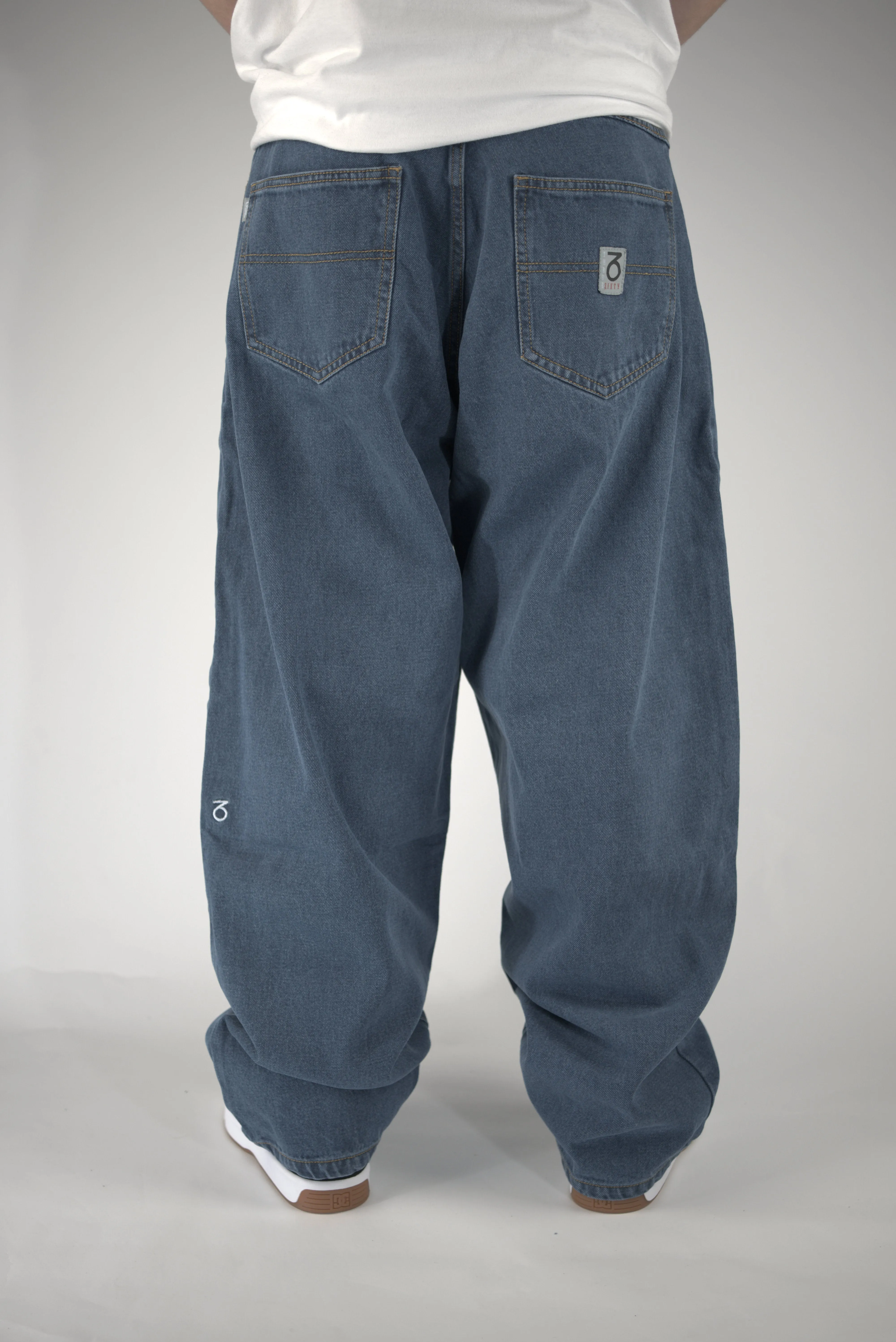 Three Sixty Clothing - Og Baggy Fit Jeans - Denim - Mid Wash Blue - Loose Fit - 28/28 Last Pair