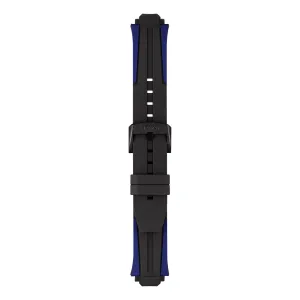 Tissot 22mm T-Race Cycling Black & Blue Silicone Rubber Strap