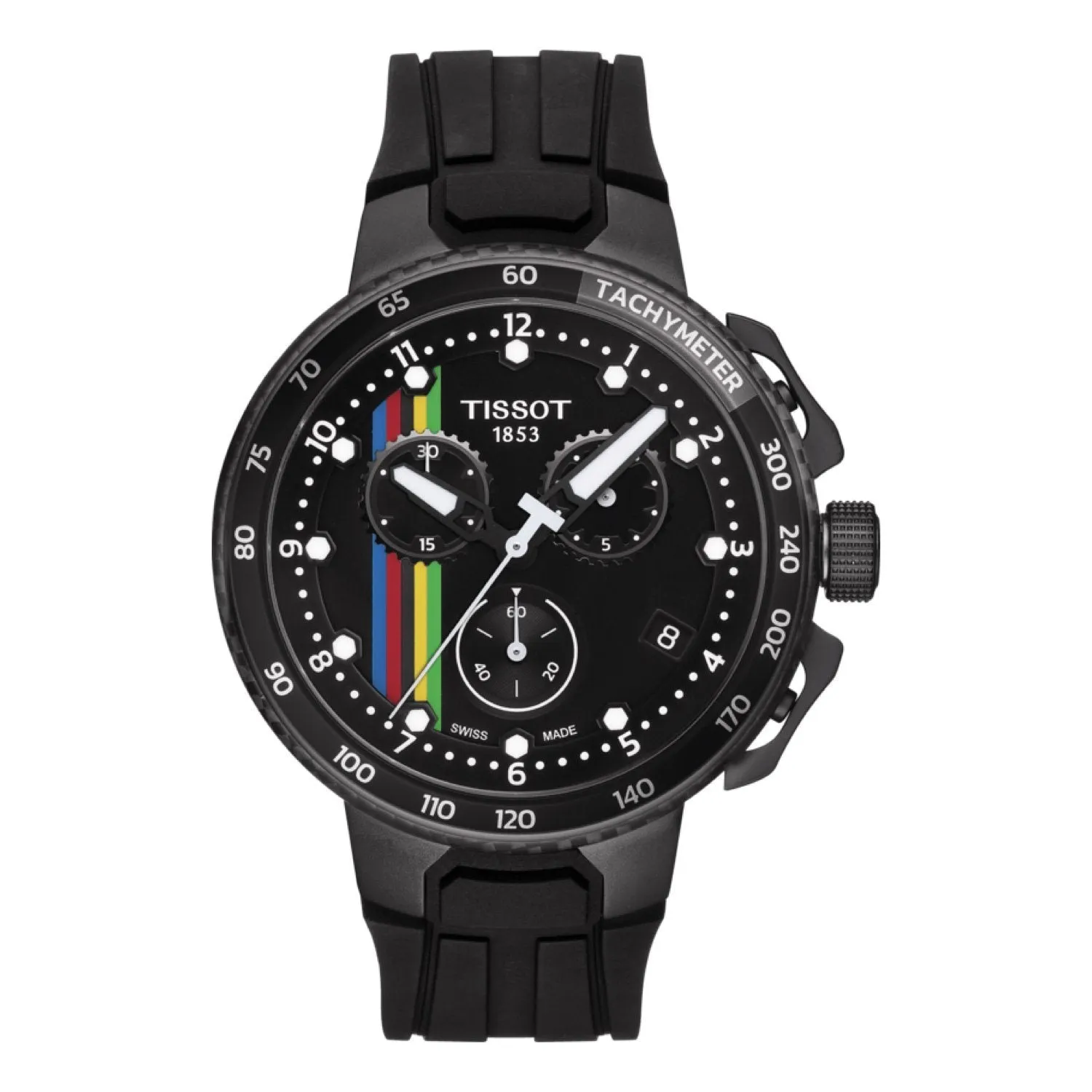 Tissot 22mm T-Race Cycling Black Silicone Rubber Strap