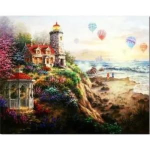 Tower at the Beach – Canvastly DIY Paint By Numbers