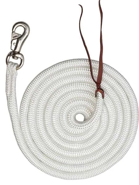 Training Lead with Bull Snap 12 Foot White