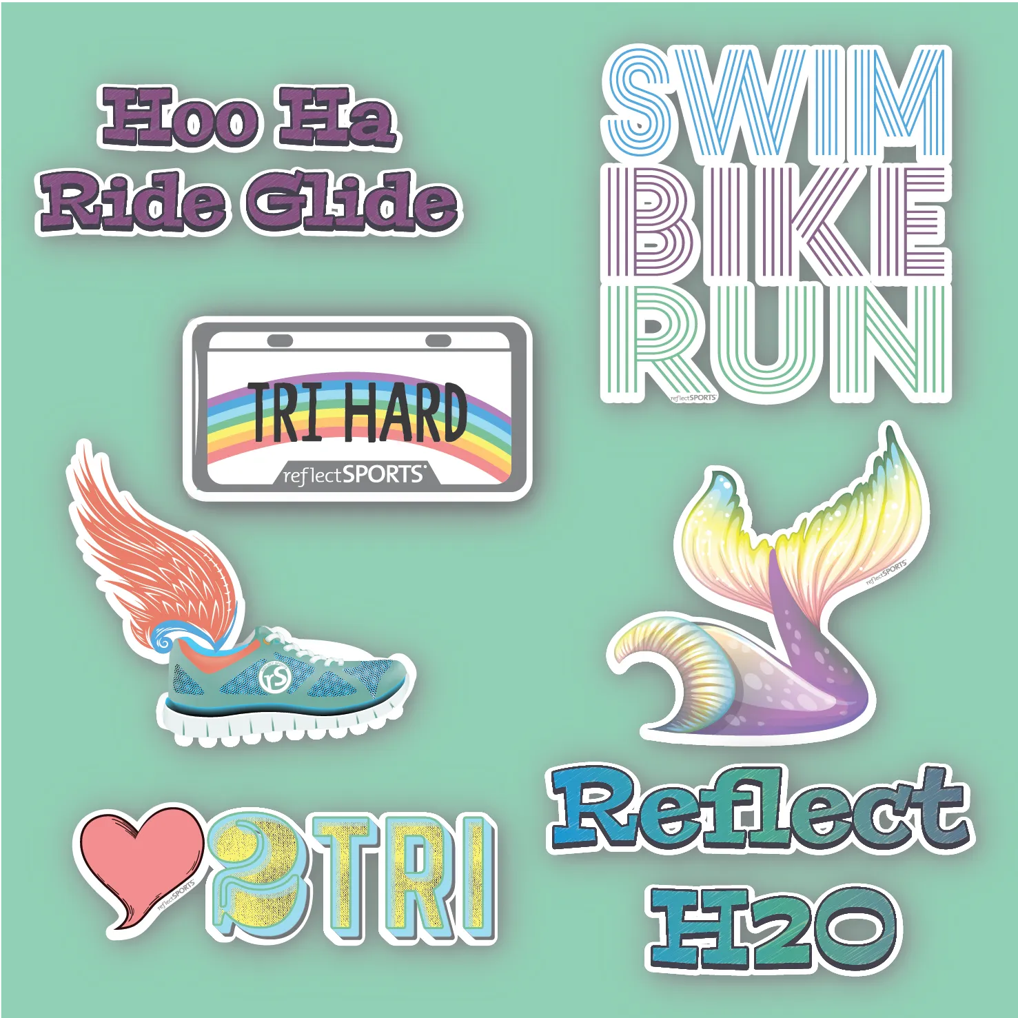 Triathlon Sticker Pack - 7 Stickers