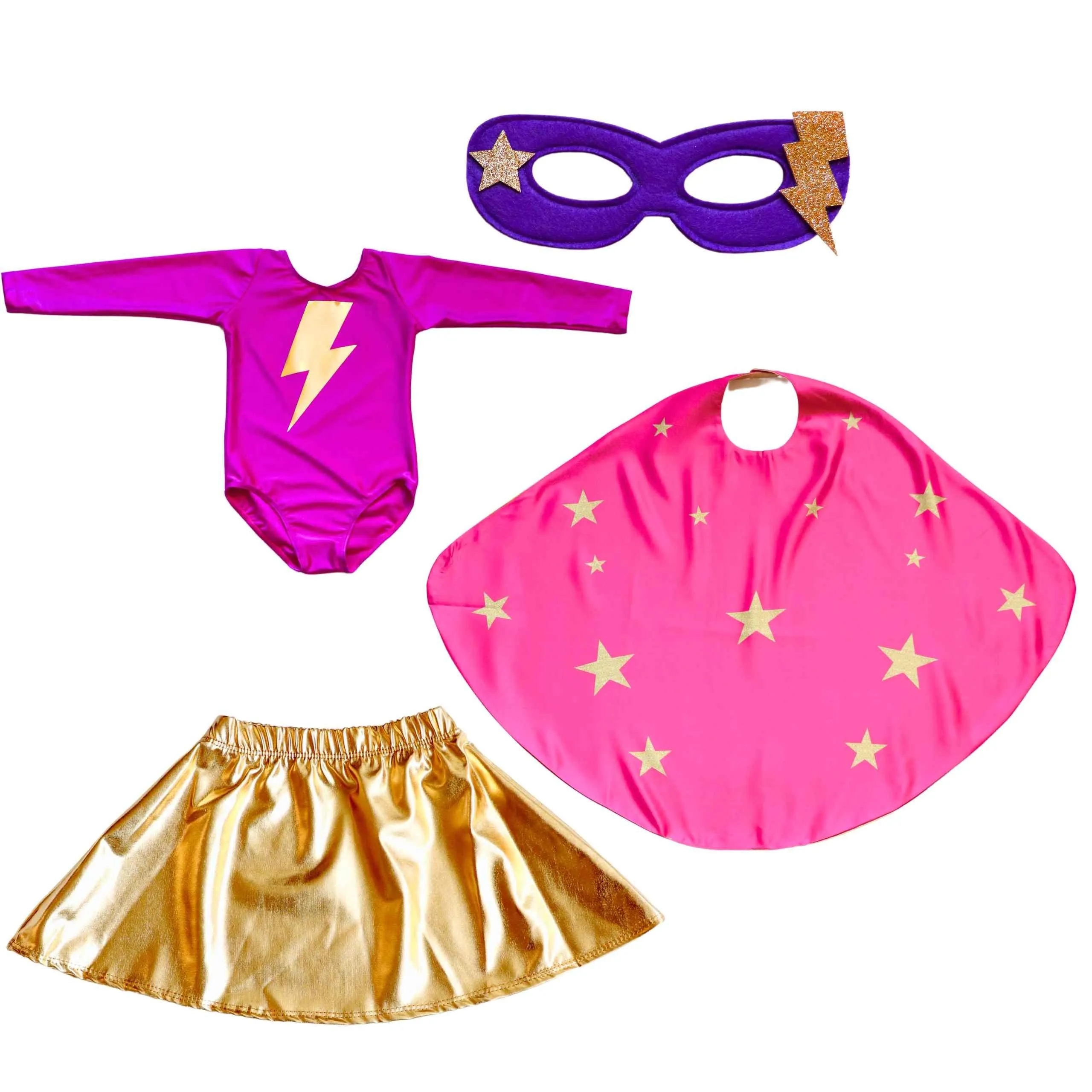 Ultimate Superhero Costume Gift Set,  9 Piece Set   Coloring Book, Red Pink
