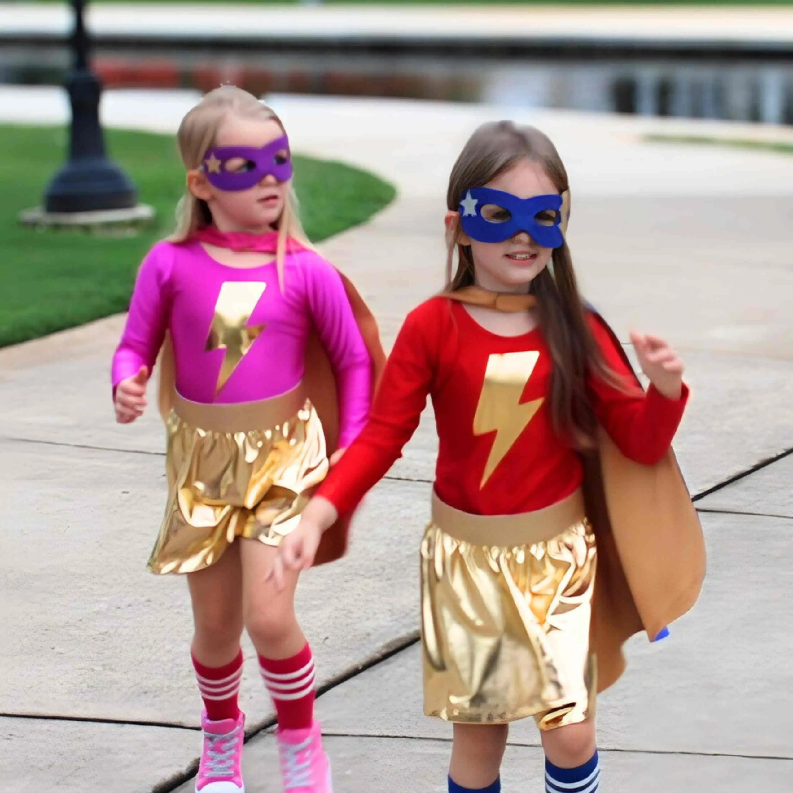 Ultimate Superhero Costume Gift Set,  9 Piece Set   Coloring Book, Red Pink