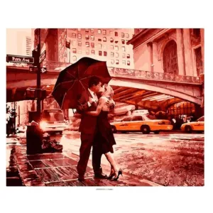 Under An Umbrella - Canvastly DIY Paint By Numbers