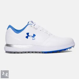 Under Armour Ladies UA Performance Spikeless Golf Shoes 6.5 White/Mediterranean (#1297176-1