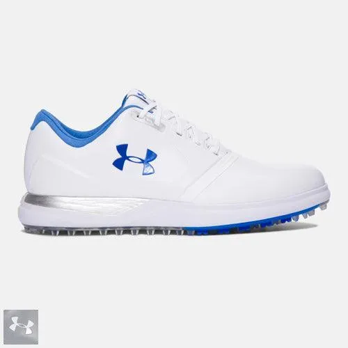 Under Armour Ladies UA Performance Spikeless Golf Shoes 6.5 White/Mediterranean (#1297176-1