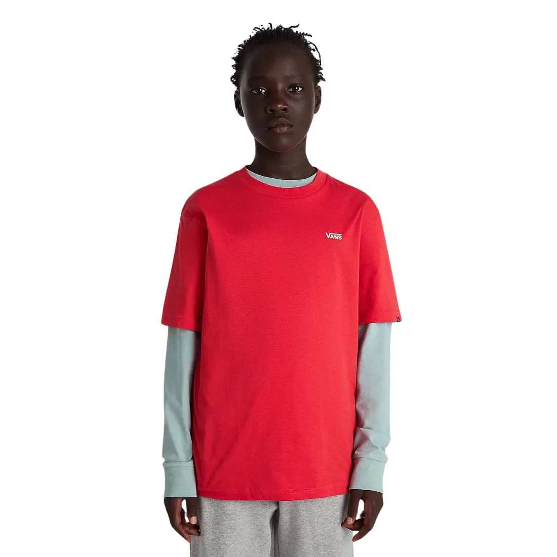 Vans Boys Left Chest Logo Kids T-Shirt - Red