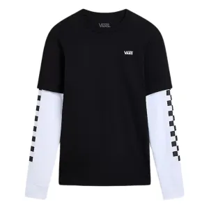 Vans Boys Long Check Twofer Kids Longsleeve T-Shirt - Black