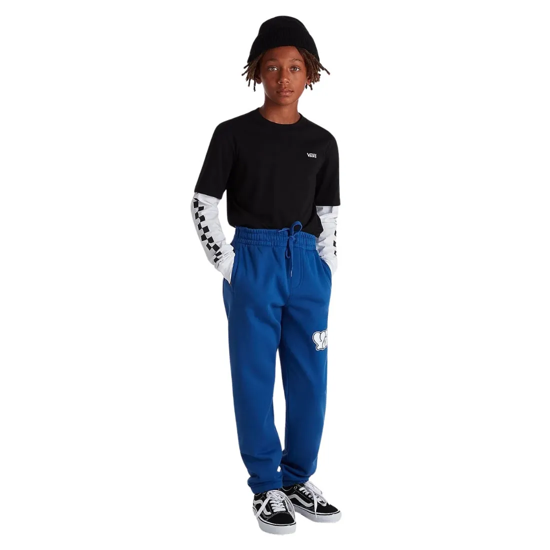 Vans Boys Long Check Twofer Kids Longsleeve T-Shirt - Black