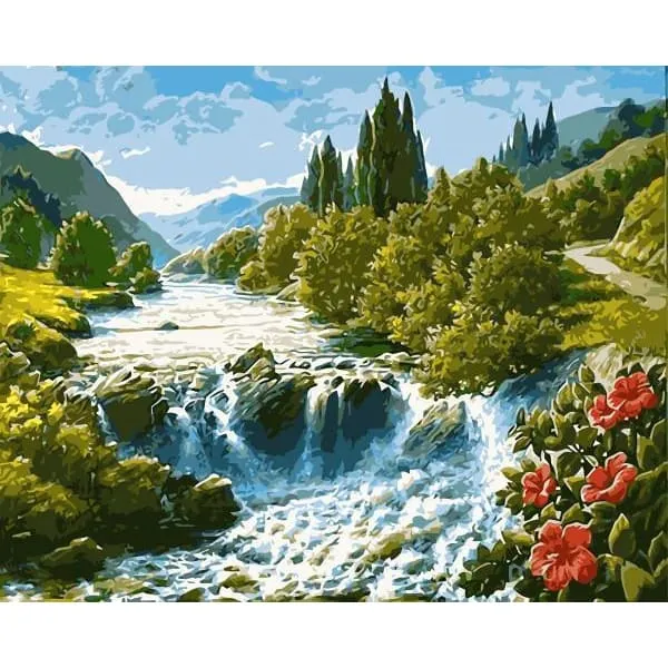Waterfall - Canvastly DIY Paint By Numbers