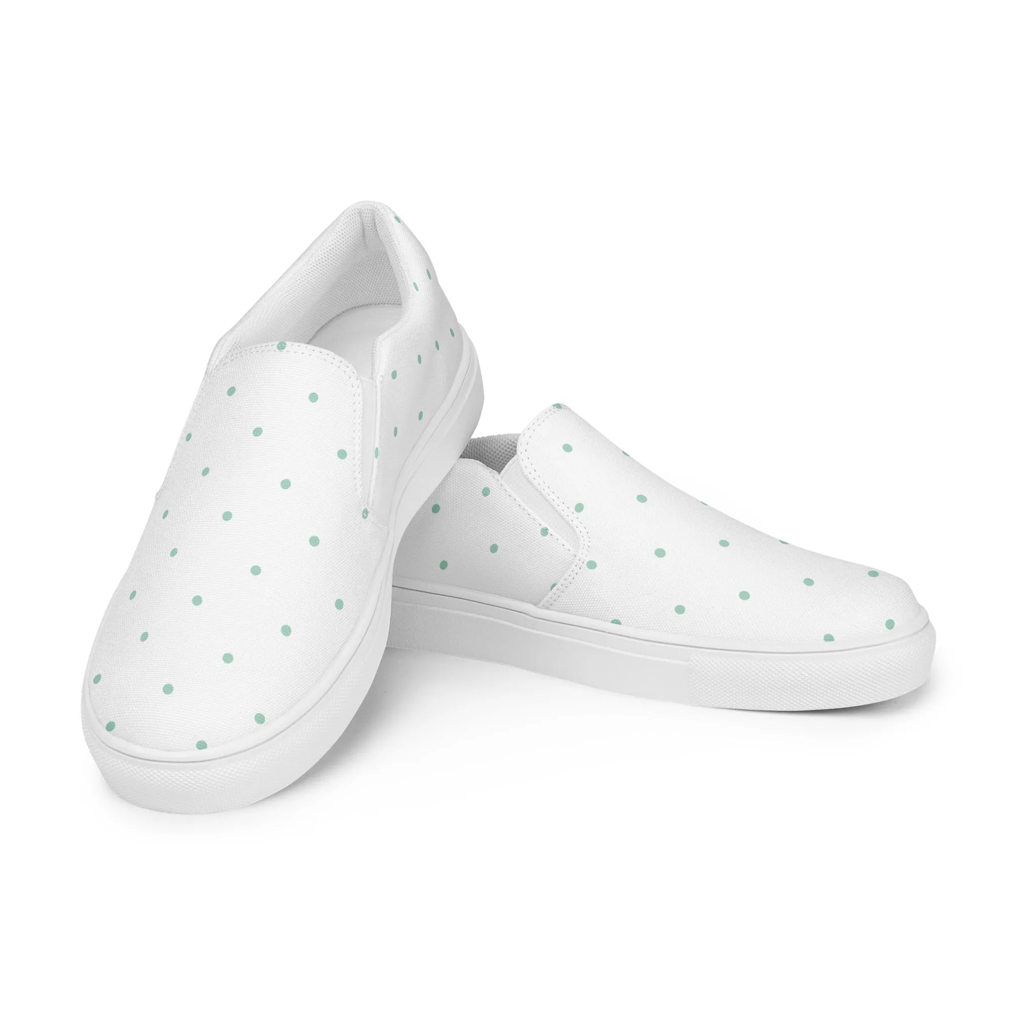 White Dots - Sustainably Made Women's  Slip-On Canvas Shoes