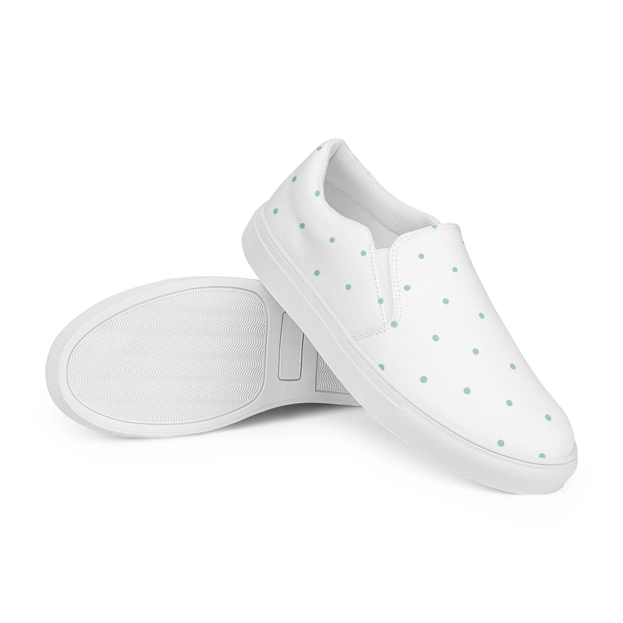 White Dots - Sustainably Made Women's  Slip-On Canvas Shoes
