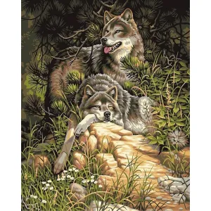 Wolves in the Forest - Canvastly DIY Paint By Numbers