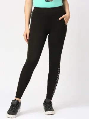 Women Black Solid Joggers - COMBAT WILD-OC-BK