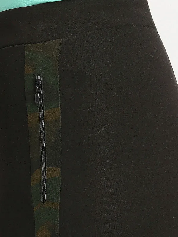 Women Black Solid Joggers - COMBAT WILD-OC-BK