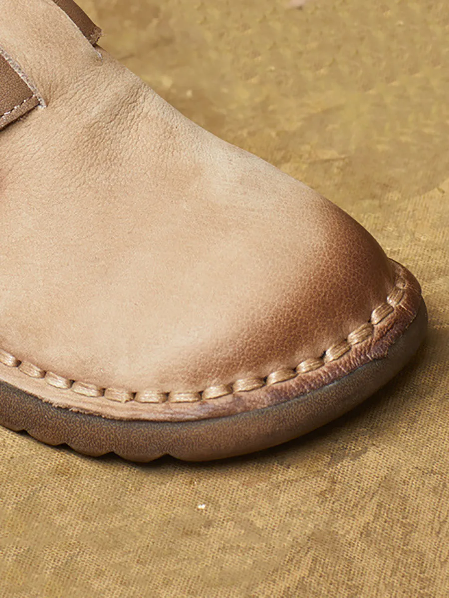Women Casual Soft Genuine Leather Flat Shoes