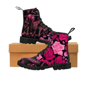 Women's Canvas Boots Nilie 'Pink crystals shoes'