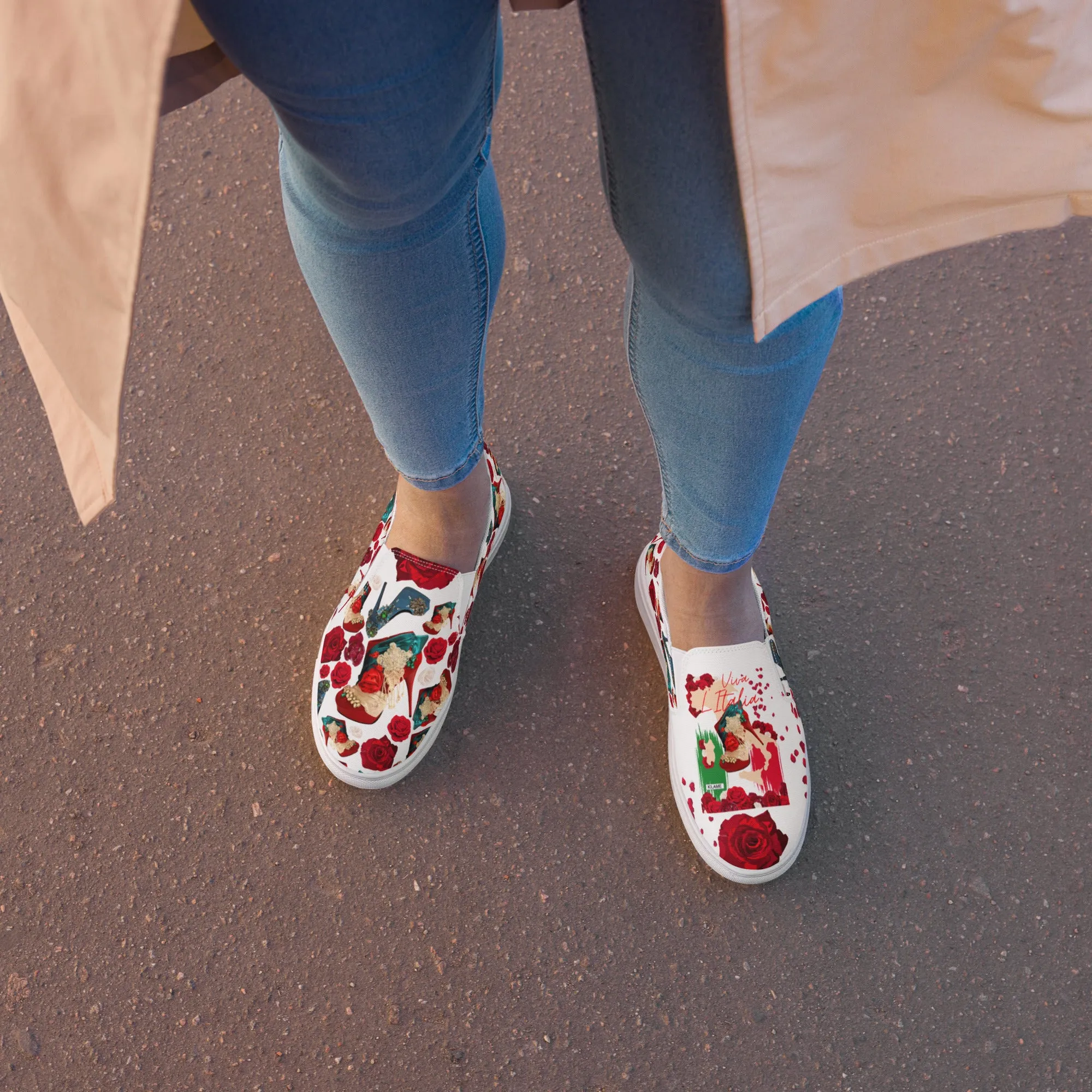Women’s slip-on canvas shoes 'Amore tricolore'