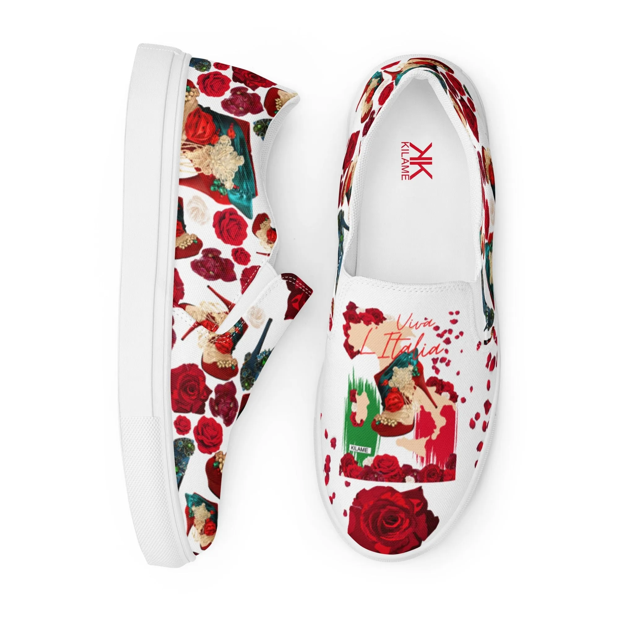 Women’s slip-on canvas shoes 'Amore tricolore'
