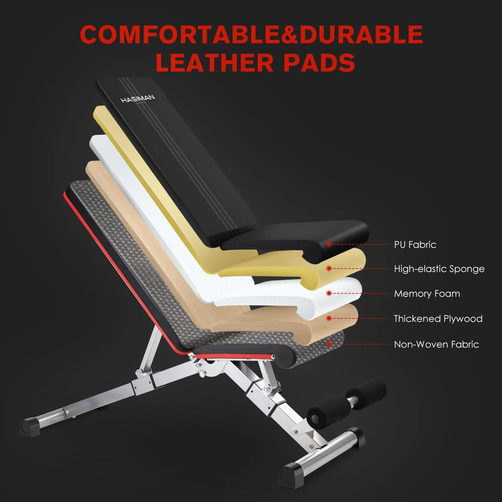 Workout Foldable Weight Bench for Home Training 600 Lb. Capacity