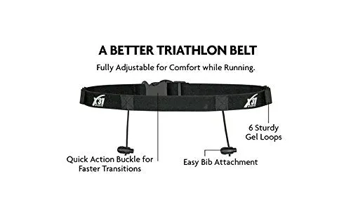 X31 Sports Triathlon Race Number Belt with 6 Gel Loops