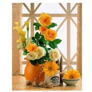 Yellow Flowers In Daylight - Canvastly DIY Paint By Numbers