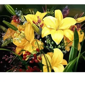 Yellow Lilies – Canvastly DIY Painting By Numbers